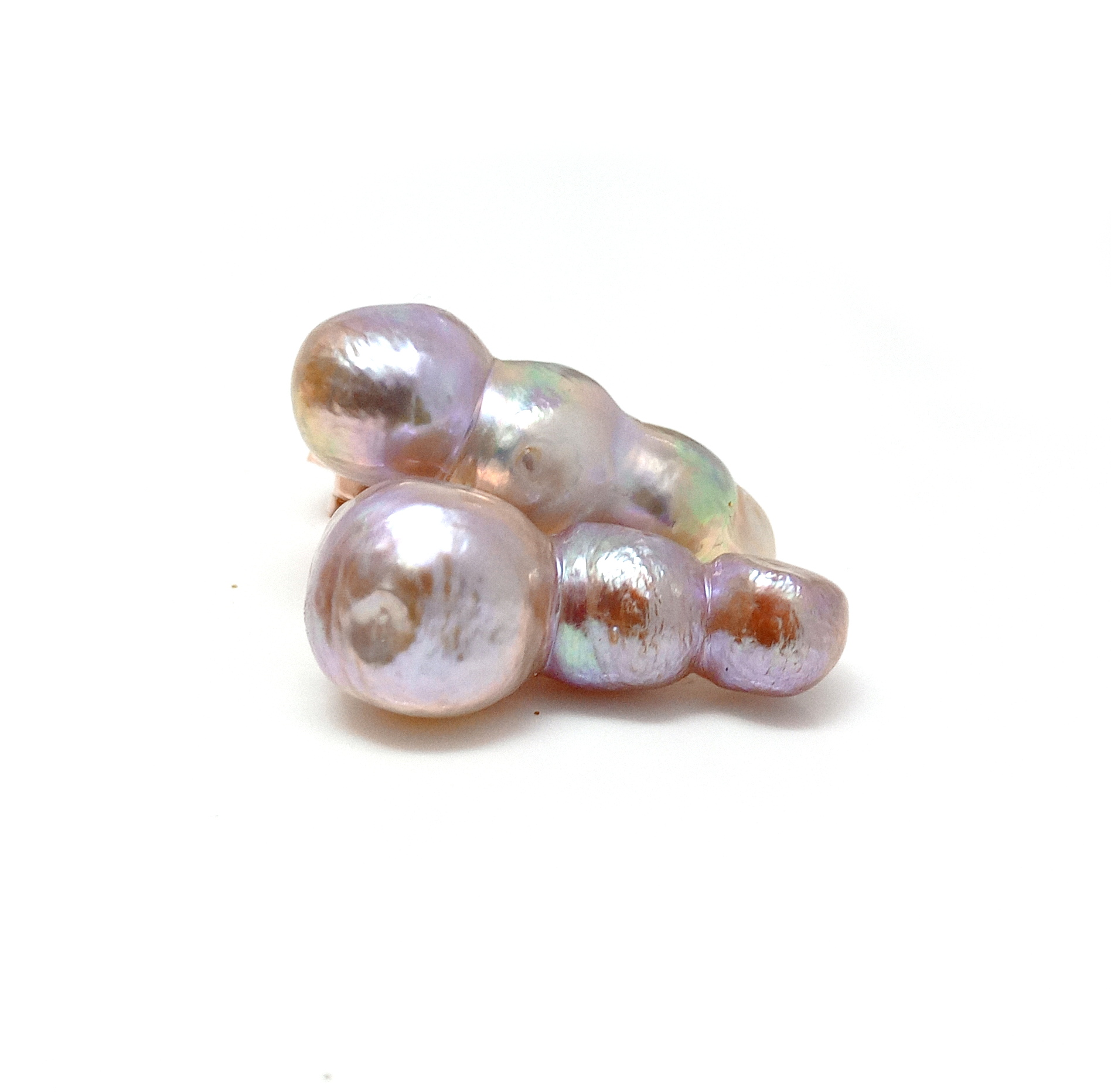 Lavender Conjoined Pearls Earrings